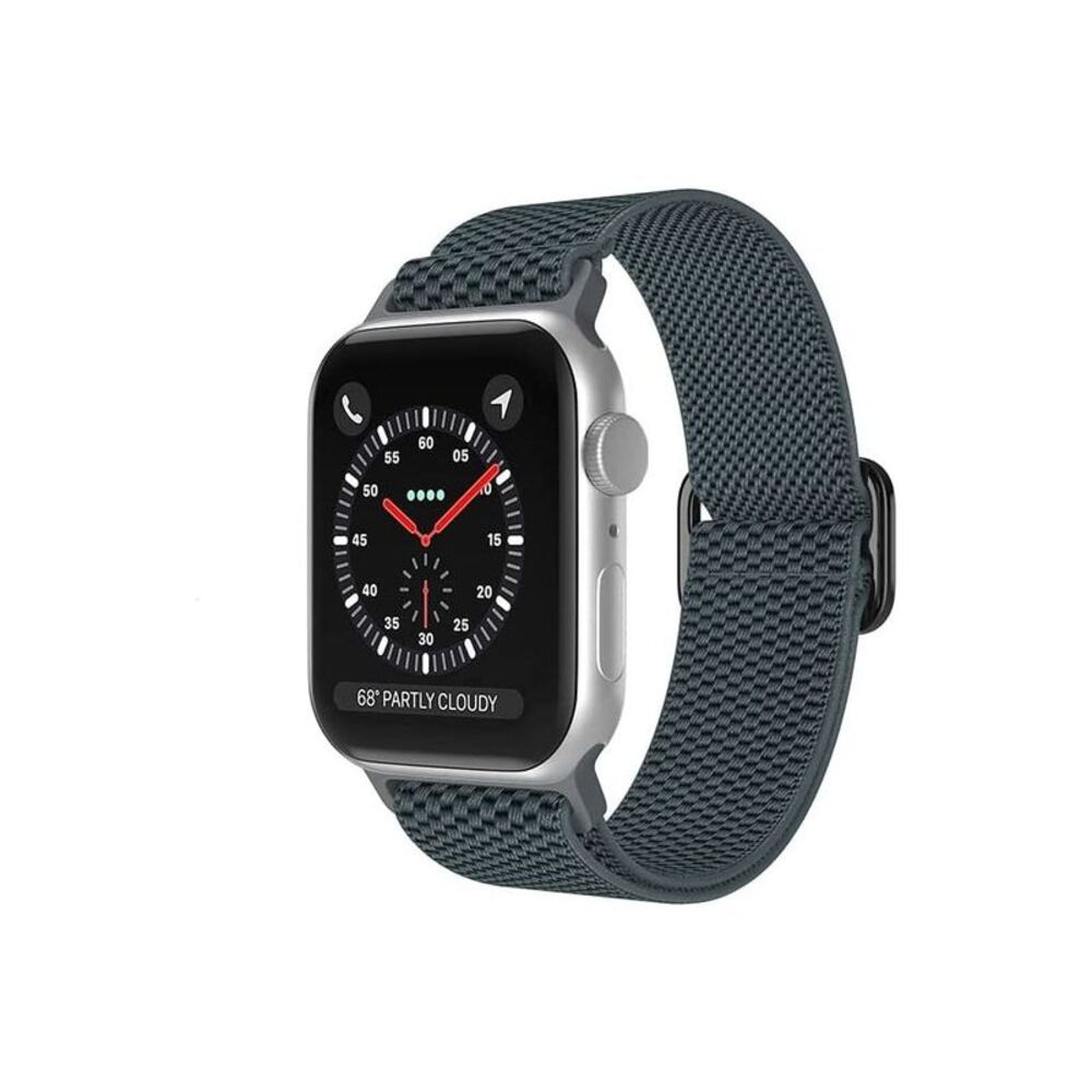 Stretchy Nylon Solo Loop Watch Band for Apple Watch 42/44/45mm Gray
